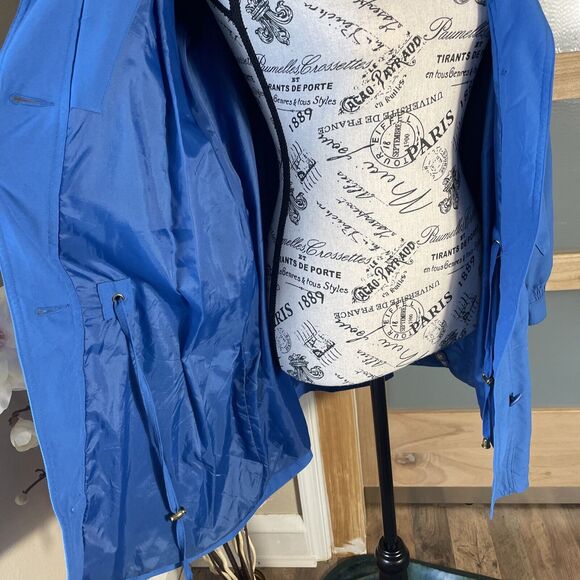 BRAETON Women's Lightweight Jacket Blue Button Up Adjustable Waist Medium - Picture 4 of 7